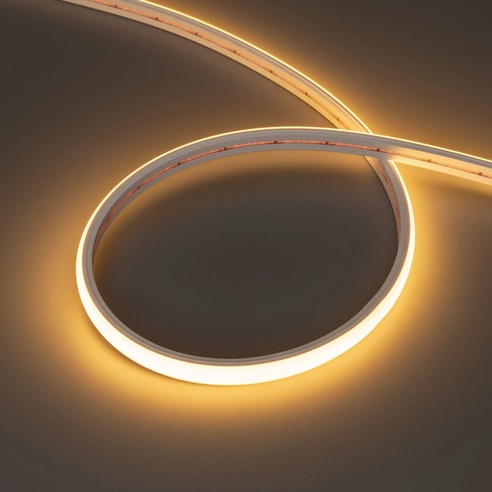 Лента светодиодная герметичная MOONLIGHT-TOP-X320-11x7mm 24V Warm2700 (10 W/m, IP65, CSP, 5m, wire x2) (Arlight, Силикон)