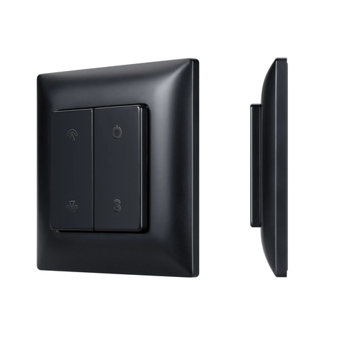 INTELLIGENT ARLIGHT Кнопочная панель SMART-RF-801-22-1G-DIM-SUF Black (3V, 2.4G) (IARL, IP20 Пластик, 5 лет)