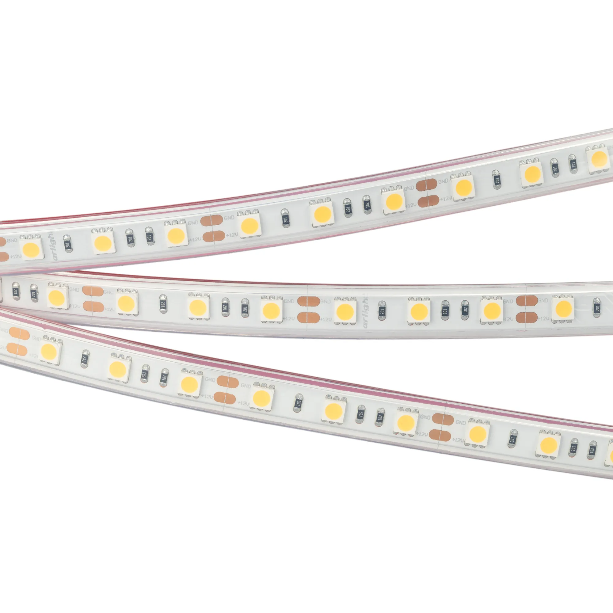 Лента светодиодная RTW 2-5000P 12V Warm2700 2x (5060, 300 LED, LUX) (Arlight, 14.4 Вт/м, IP66)