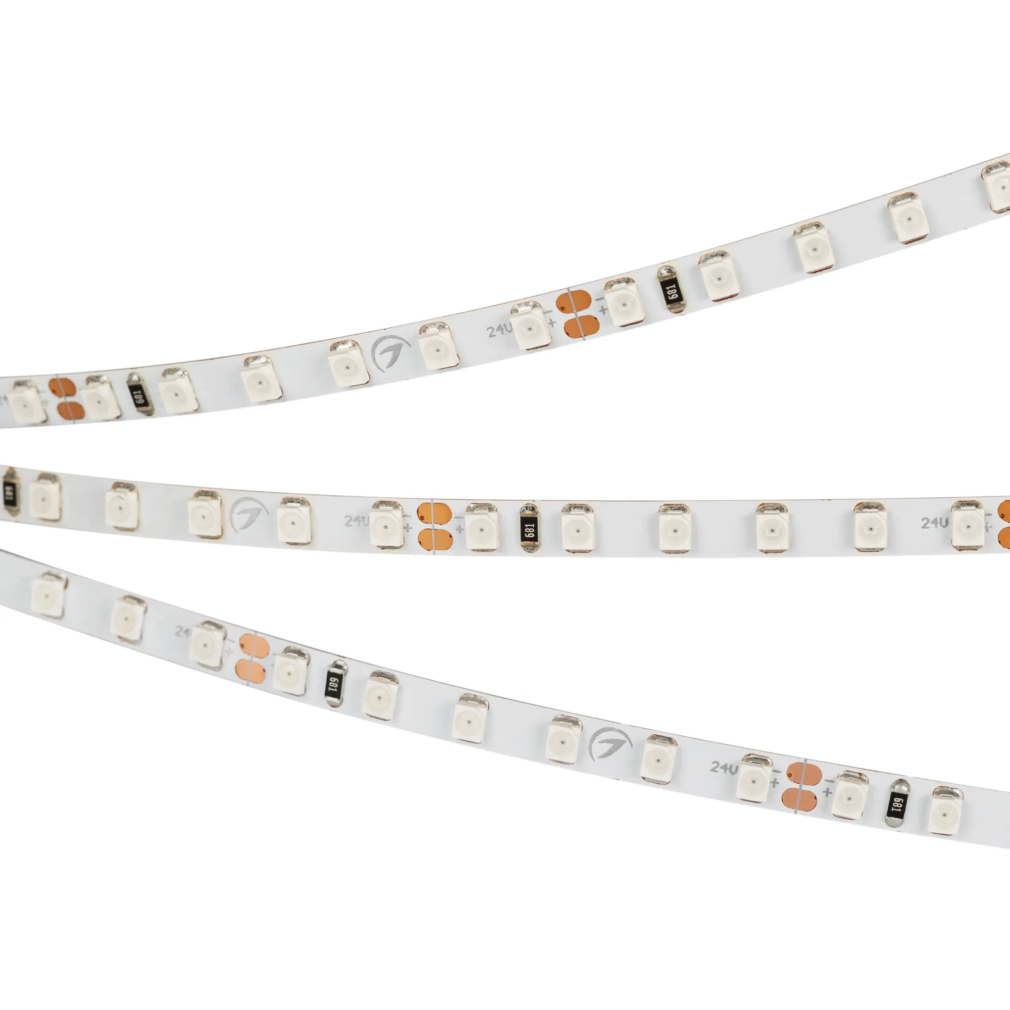 Лента светодиодная RT 2-5000 24V Yellow 5mm 2x (3528, 600 LED, LUX) (Arlight, 9.6 Вт/м, IP20)