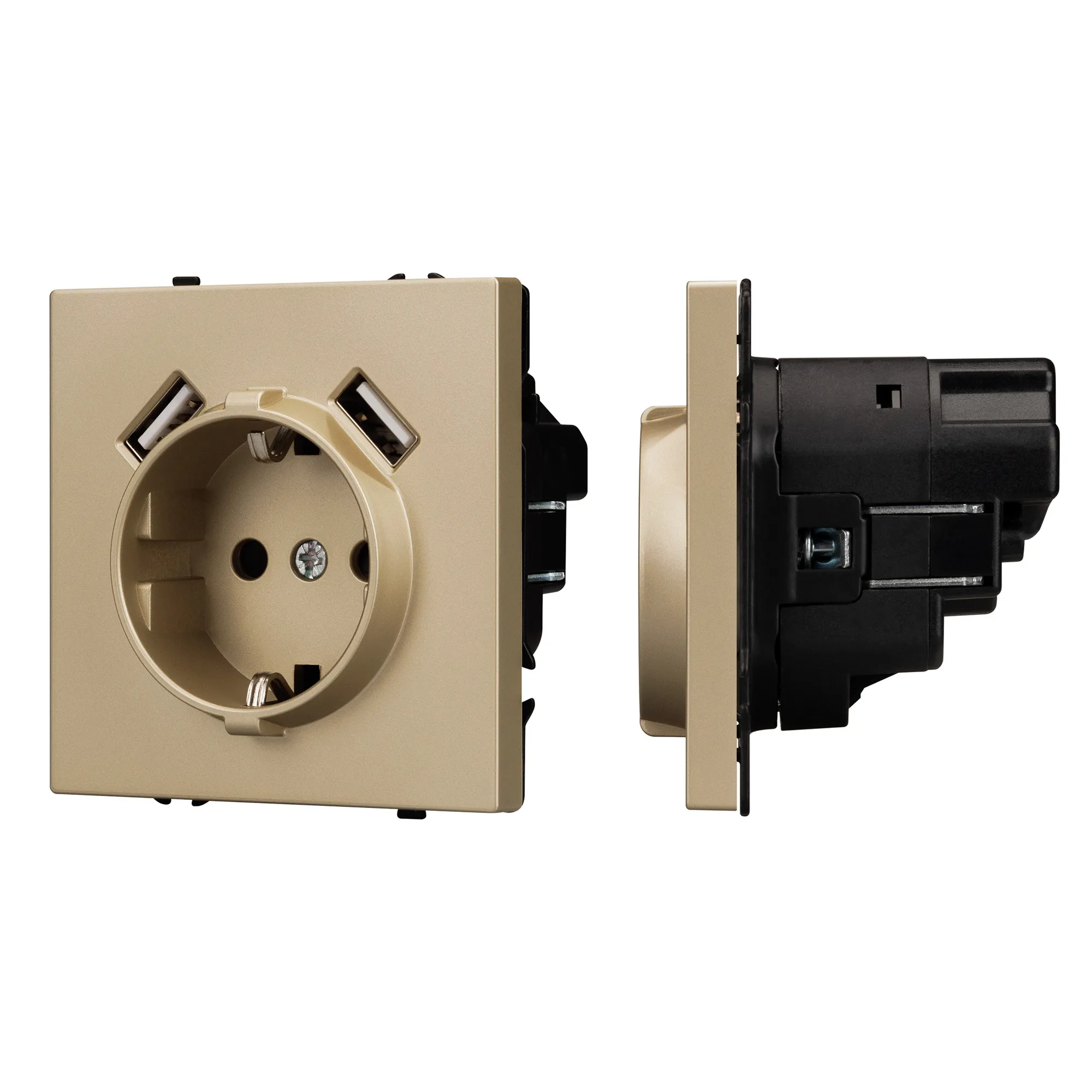 Механизм розетки с USB зарядкой SCT-NOBE-MUAA-SFPL-GD (230V, 16A) (Arlight, -)